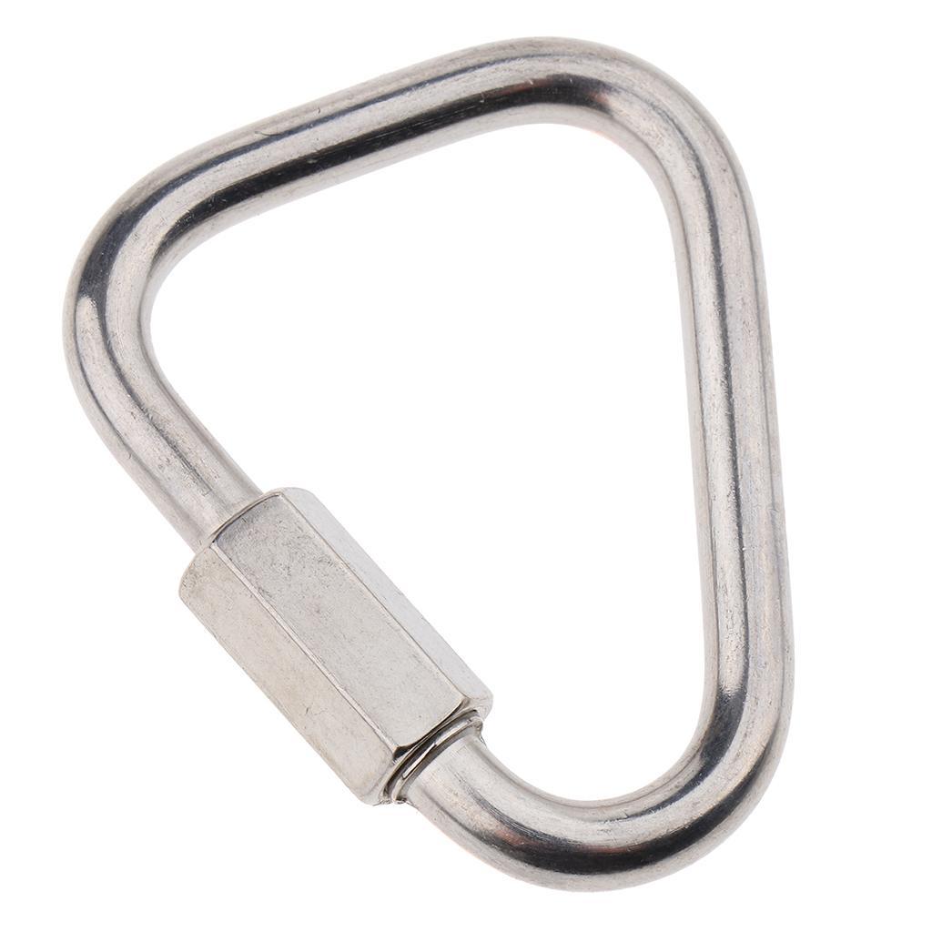 2X Outdoor Triangle Stainless Steel Carabiner Camping Keychain Quick Link 6mm
