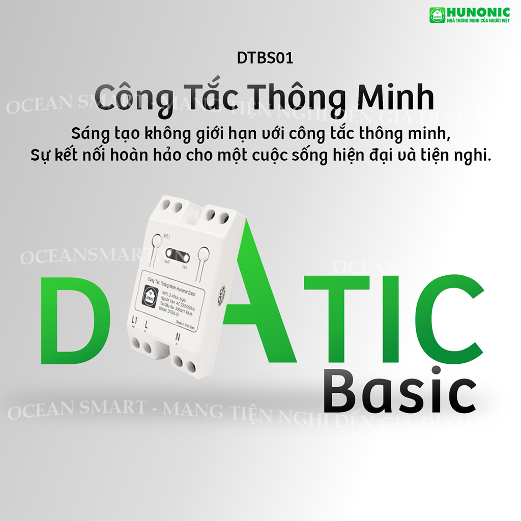 Công Tắc Thông Minh, Công Tắc Wifi Giá Rẻ Hunonic Datic Basic - DTBS01