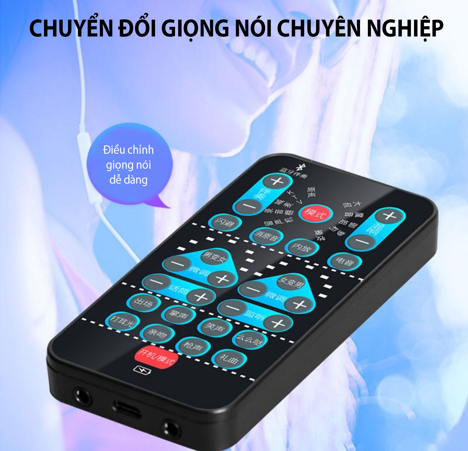Hàng Chính Hãng - Máy Đổi Giọng Nói Mini M10-JA 8 Chế Độ Âm Thanh - Nhỏ Gọn, Dễ Sử Dụng, Tương Thích Nhiều Thiết Bị Điện Thoại Máy Tính Bảng PC Máy Chơi Game PS XBox, 3.5mm, Pin 500mAh  - ROGTZ