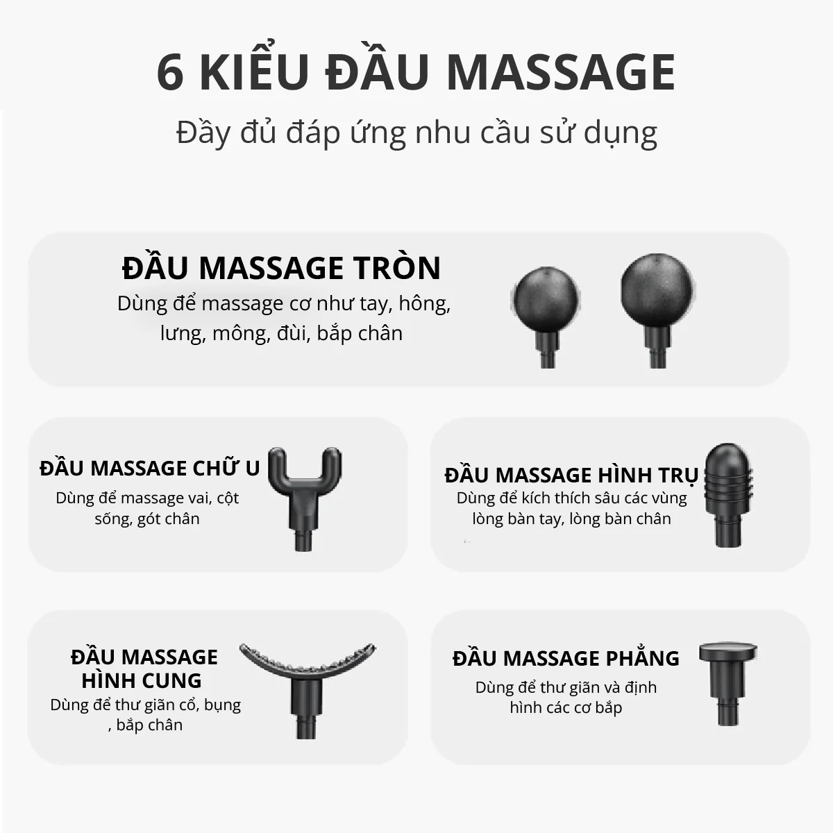 Súng massage Kachi MK353 Pro 6 đầu massage kèm đai rung