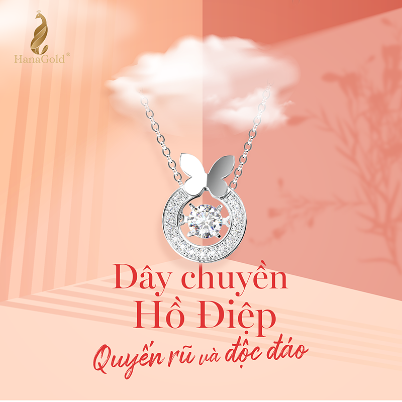 Dây Chuyền Bạc 925 Mặt Đá Butterfly