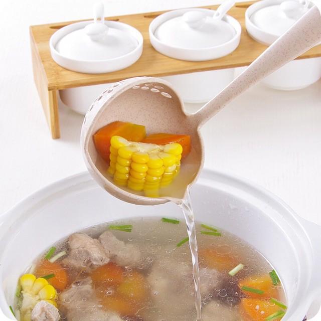Muỗng múc canh kèm vớt đồ thông minh tiện dụng nhựa lúa mạch