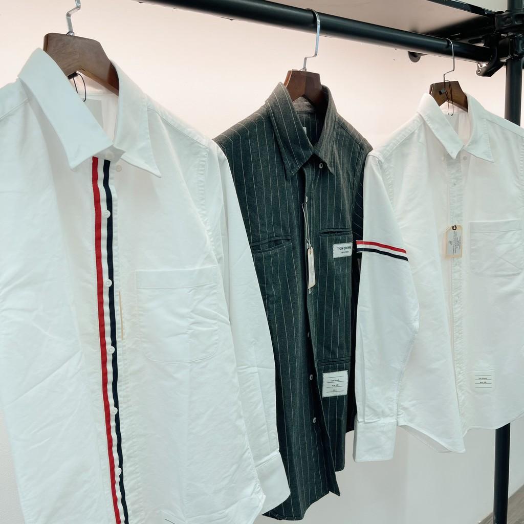 THOM BROWNE SHIRT - Áo sơ mi Thom Browne Classic Grosgrain Placket Oxford