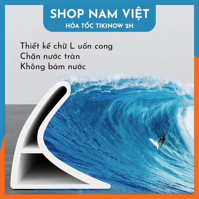 Thanh Dán Silicon Chặn Nước Tràn Cho Phòng Tắm, Nhà Vệ Sinh