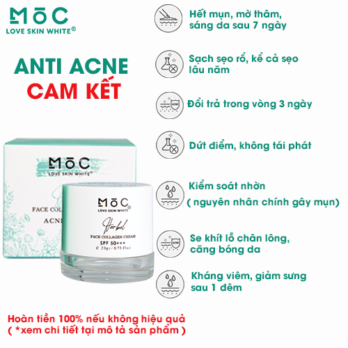 KEM NGỪA MỤN THÂM - MỜ SẸO - COLLAGEN /20G - MỘC