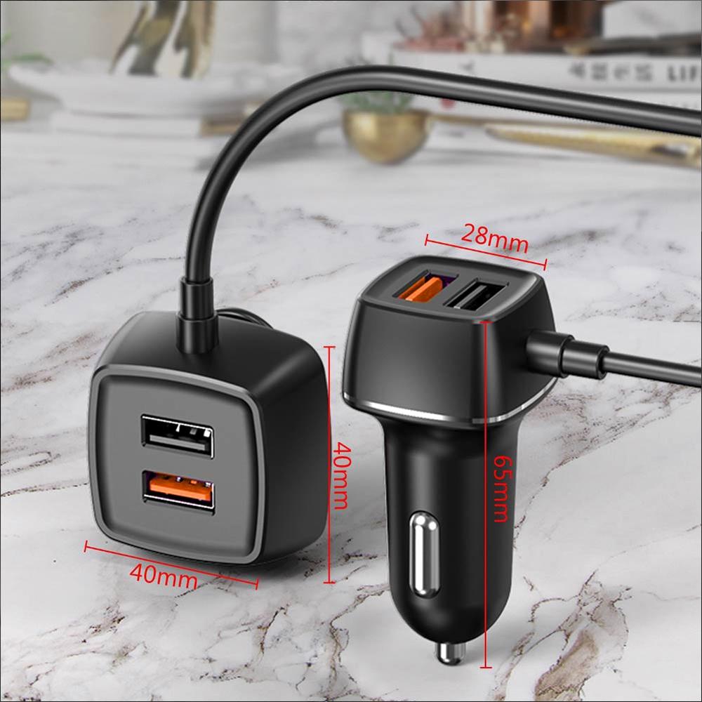 Bộ sạc điện thoại 4 cổng USB 60W 12V-24V gắn ghế trước xe hơi thông dụng