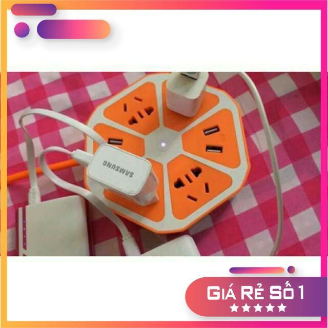 Ổ điện trái cam, 4 ổ cắm điện, 2 cổng USB