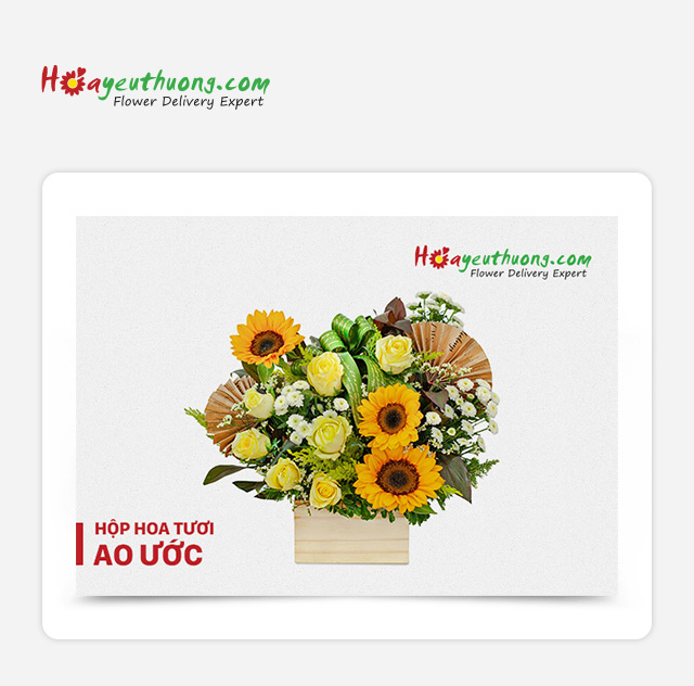 Hoa Yêu Thương - Evoucher Hộp Hoa Tươi - Ao Ước