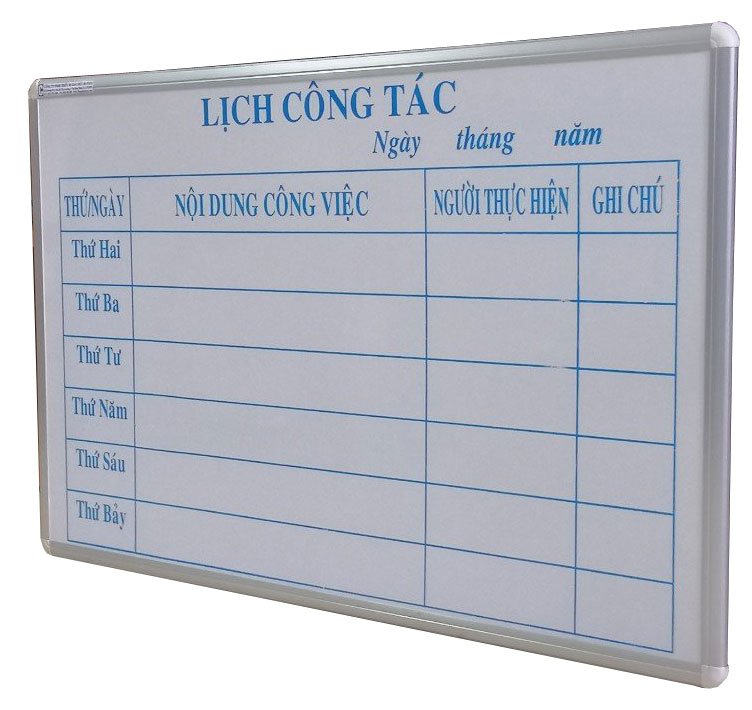 Bảng Lịch Công Tác viết lông Bavico BLCT Trắng