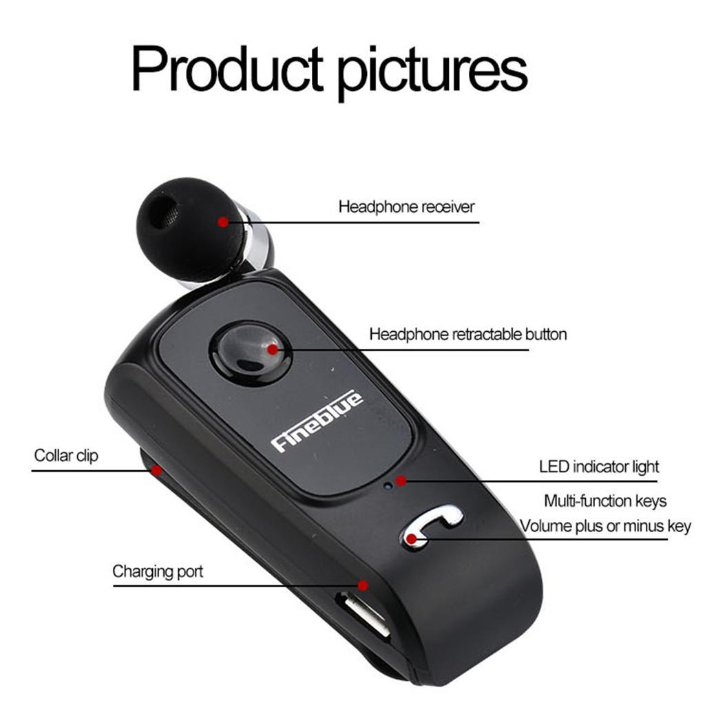 F920 Mini  Headset Clip Earphone Earpiece Handsfree Black