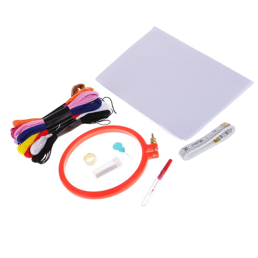 Embroidery Starter Kit for Adults Kids Woode Embroidery Hoop 12 Color Thread