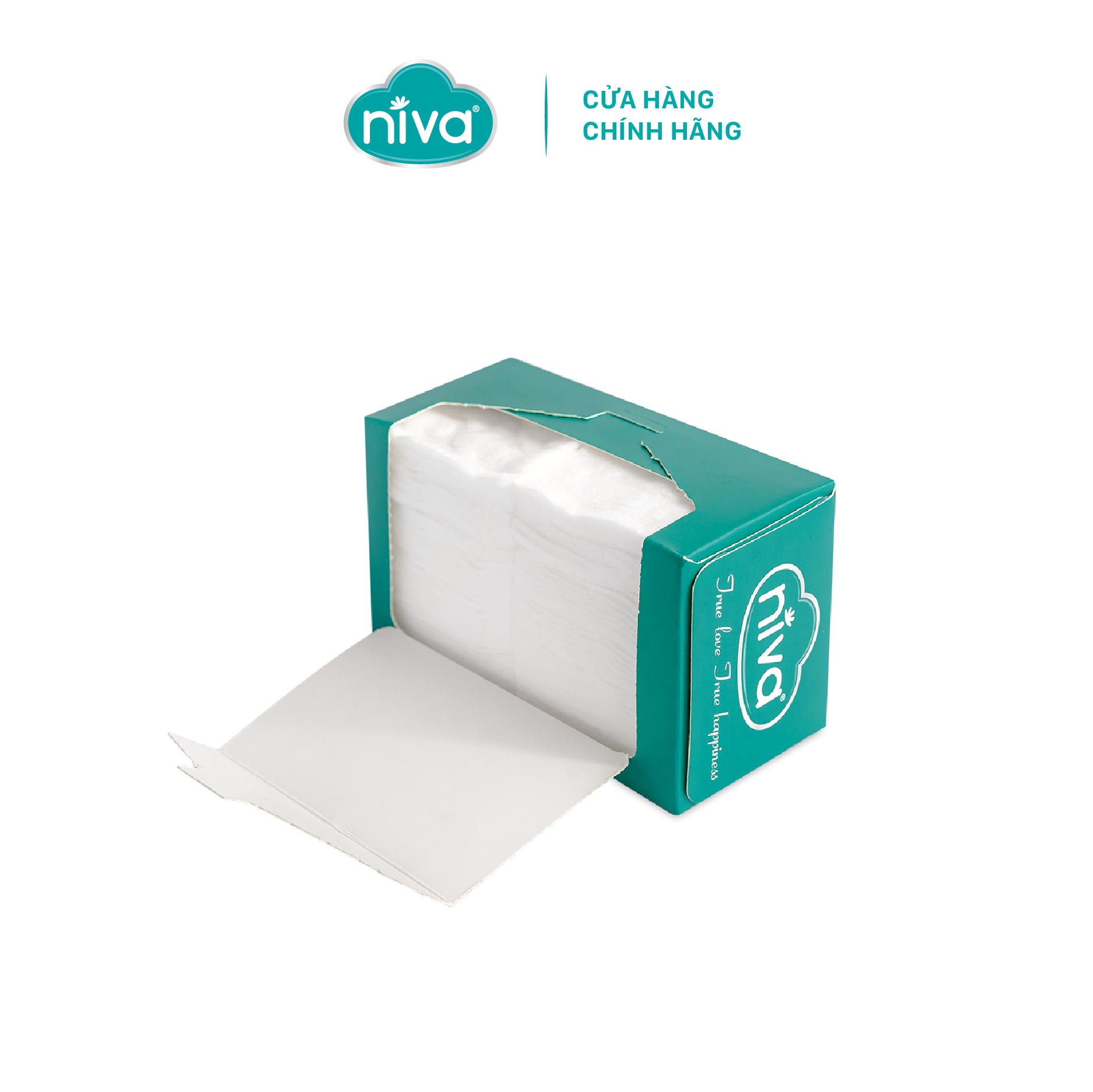 COMBO 02 Bông Tẩy Trang Vuông Niva CP1 Cao Cấp Bông Tự Nhiên, Công Nghệ Kháng Khuẩn An Toàn Cho Da Dầu Mụn Nhạy Cảm