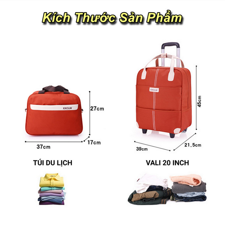 Bộ Vali Túi Du Lịch Double Carry-On Luggage - Home and Garden