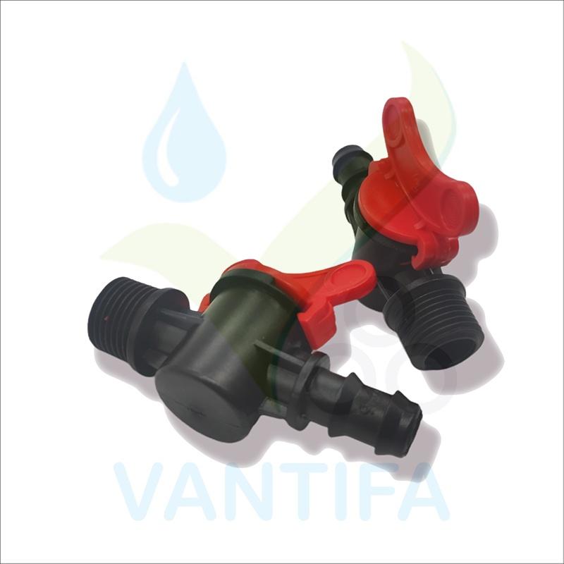 Van khởi thủy ren 27mm ra ống 25mm - Van khóa ống tưới LDPE 25mm