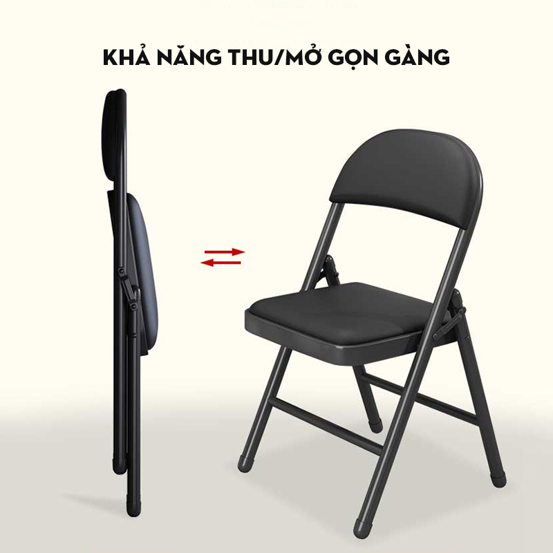 Ghế Gấp Gọn Văn Phòng, Ghế Xếp Đệm Ngồi Êm Ái Khung Ghế Chịu Lực Phủ Sơn Tĩnh Điện Chân Ghế Nó Nút Cao Su Chống Trượt SS111