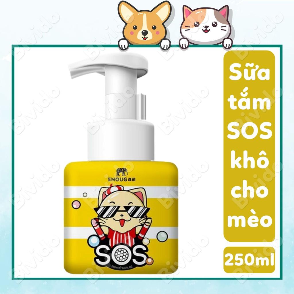 Sữa tắm khô SOS cho mèo dạng mousse chai 250ml - Bivido