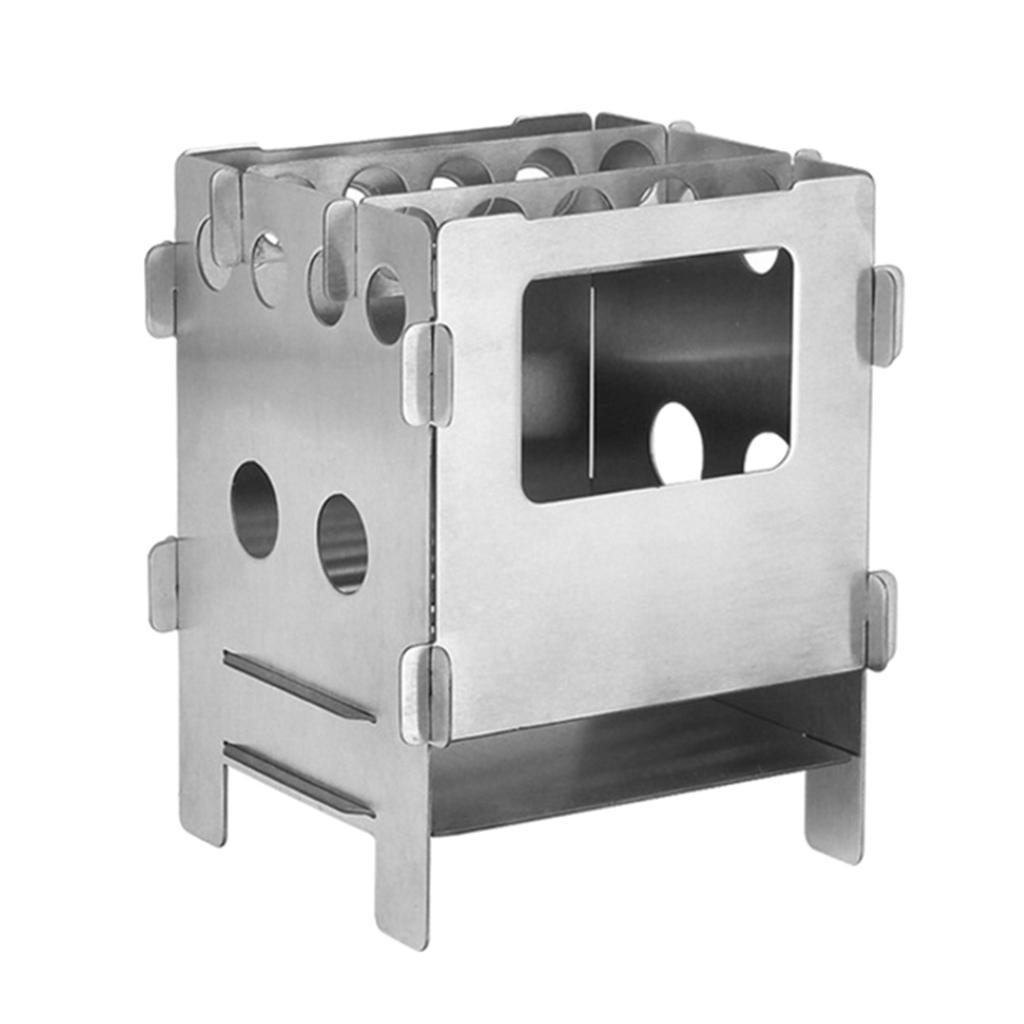 Ultra-light Outdoor Cooking Pocket Stove Backpacking Camping Folding Wood Stove Stainless Steel/ Titanium Materials
