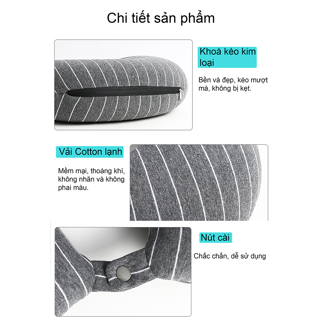 Gối Kê Cổ Chữ U Giúp Giảm Đau Cổ, Biến Hình 2 Trong 1, Phù Hợp Cho Văn Phòng Và Du Lịch