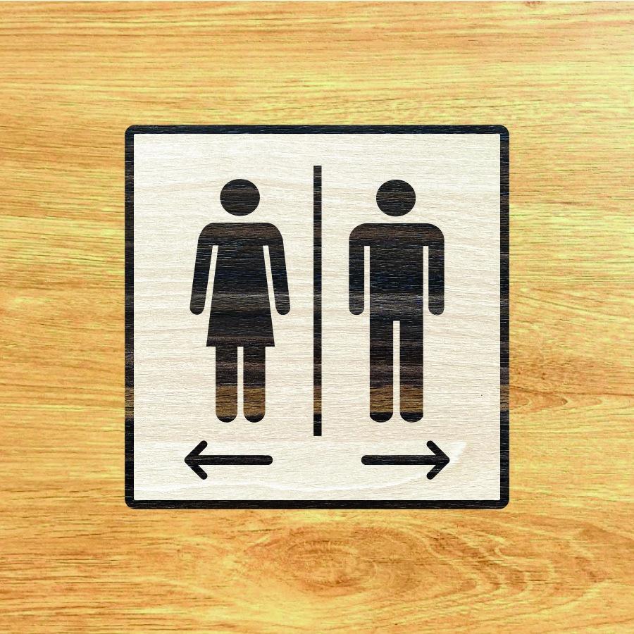Bảng toilet gỗ TL31 - Bảng tollet cao cấp 15x15cm