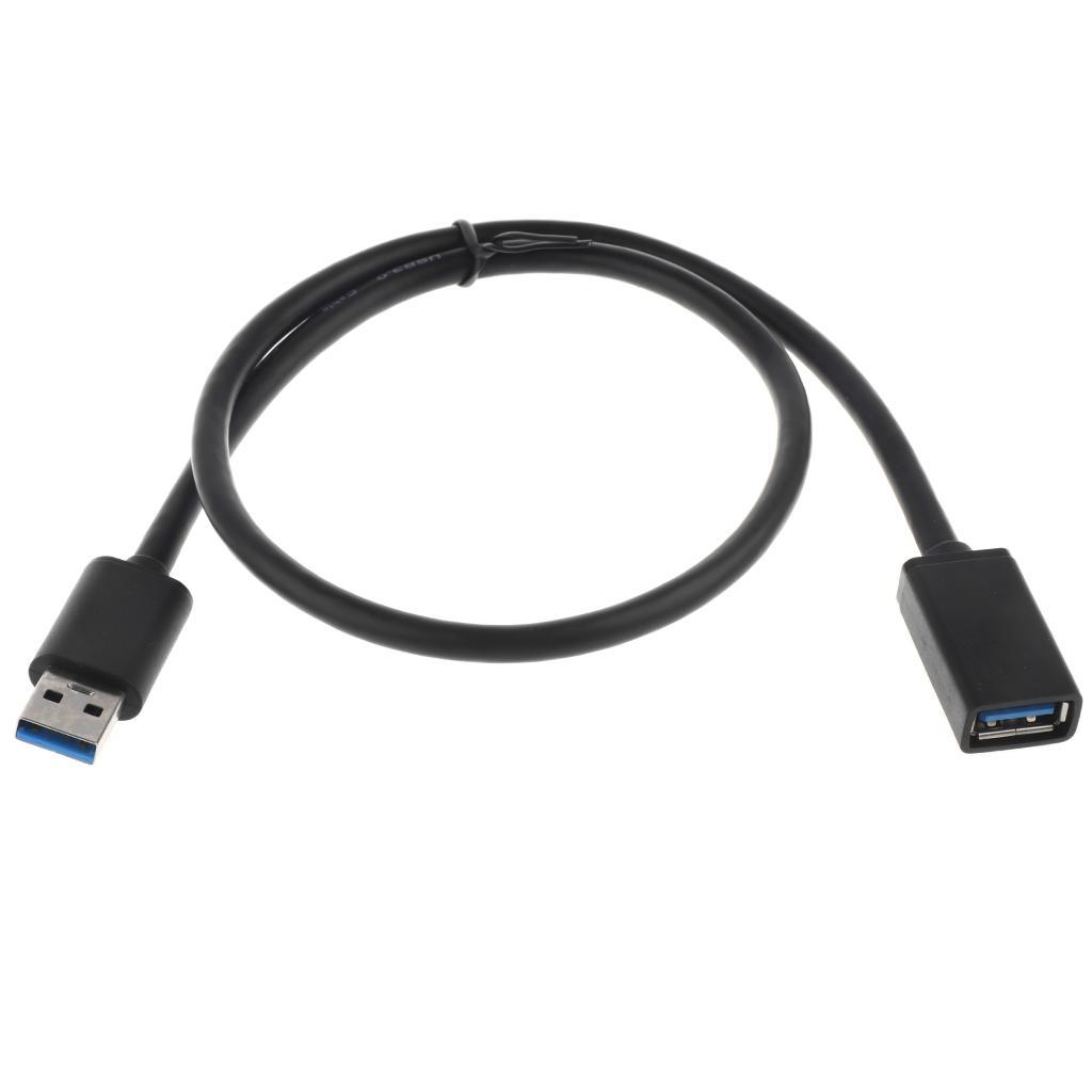 USB 3.0 Type A-Male to A-Female Extender M/F Extension Cable Black 0.5meter
