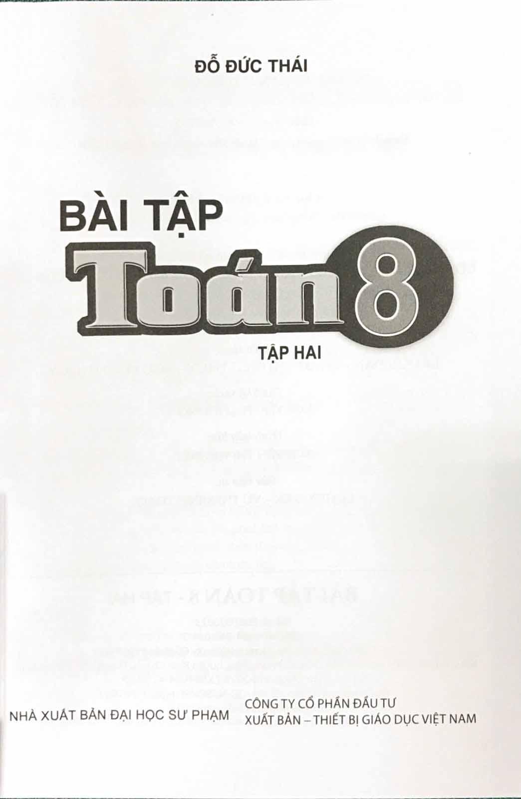 Bài Tập Toán 8 - Tập 2 (Cánh Diều) (Chuẩn)