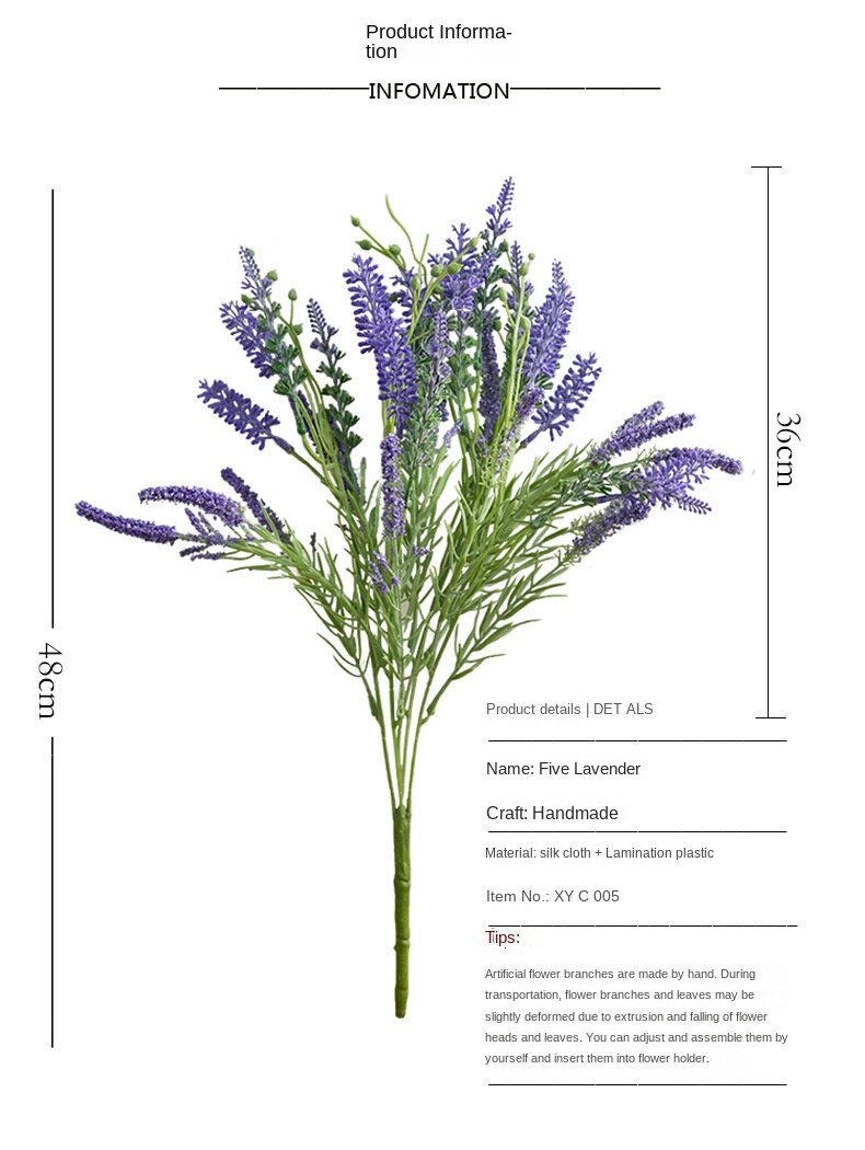 Cành hoa Lavender giả - dài 40cm - nhiều nhánh - Cây giả, hoa lụa Decor trang trí nhà cửa