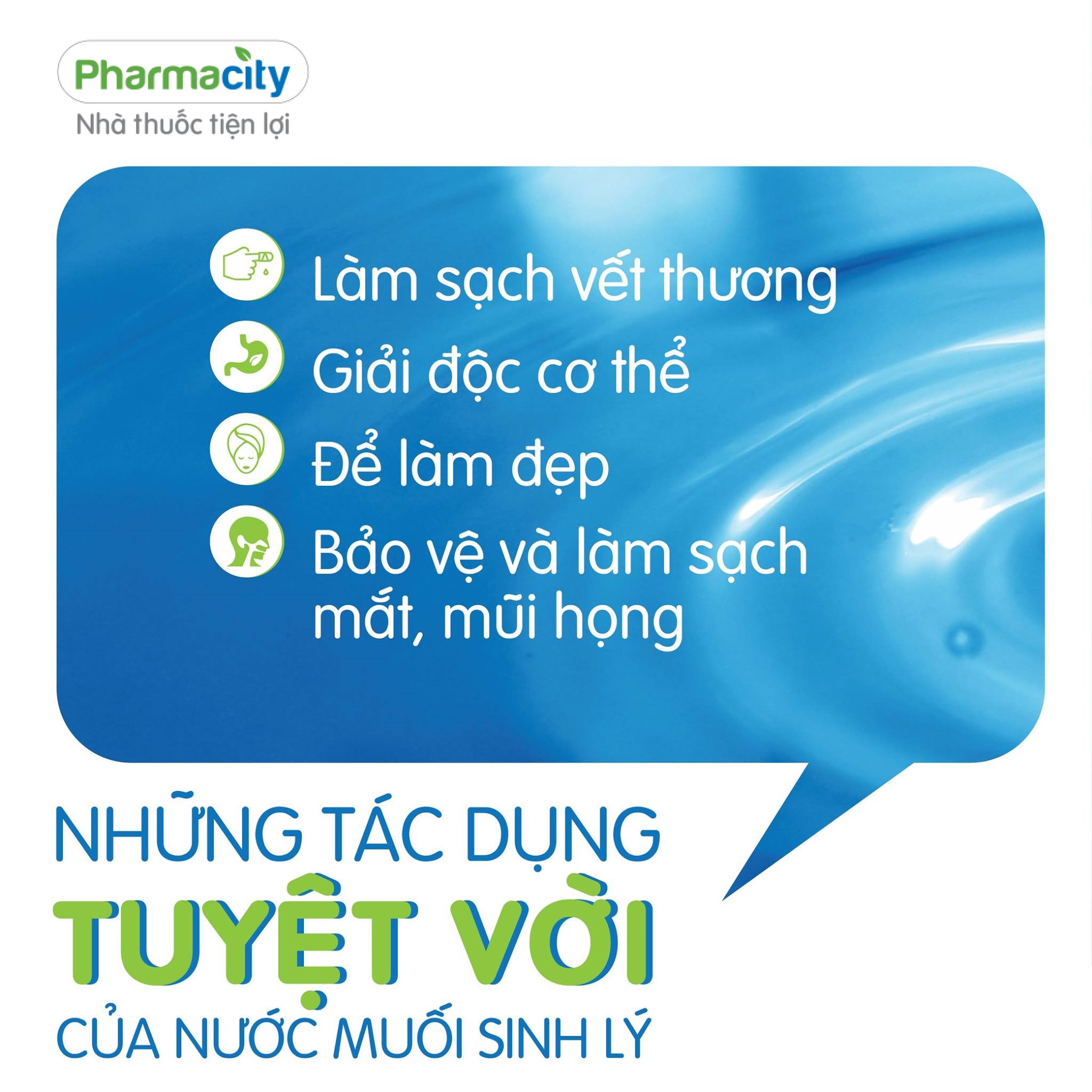 Nước muối Pharmacity 0,9% (500ml)