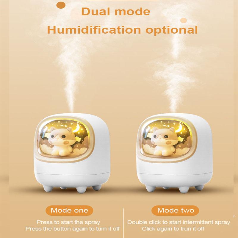 Máy Phun Sương Tạo Ẩm Không Khí USB Không Dây Siêu Âm Tinh Máy Khuếch Tán Tinh Dầu Hình Thú Dễ Thương Humidificador Với Bầu Không Khí Đèn Nhà