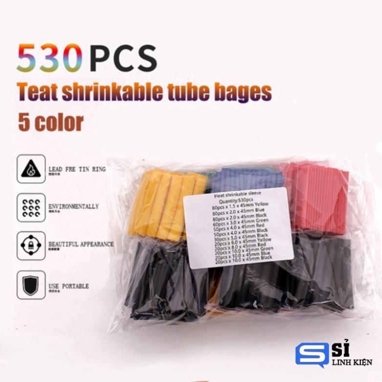 Bộ 530 ống co nhiệt , bọc cách điện bằng Polyolefin 2:1.