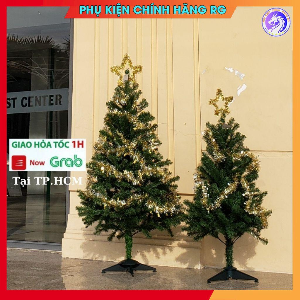 Cây thông noel 1m8 1m5 1m2 90cm tặng kèm 1 ngôi sao đỉnh và dây kim tuyến trang trí giáng sinh tán dày lá rộng - CÂY CAO 1.5M