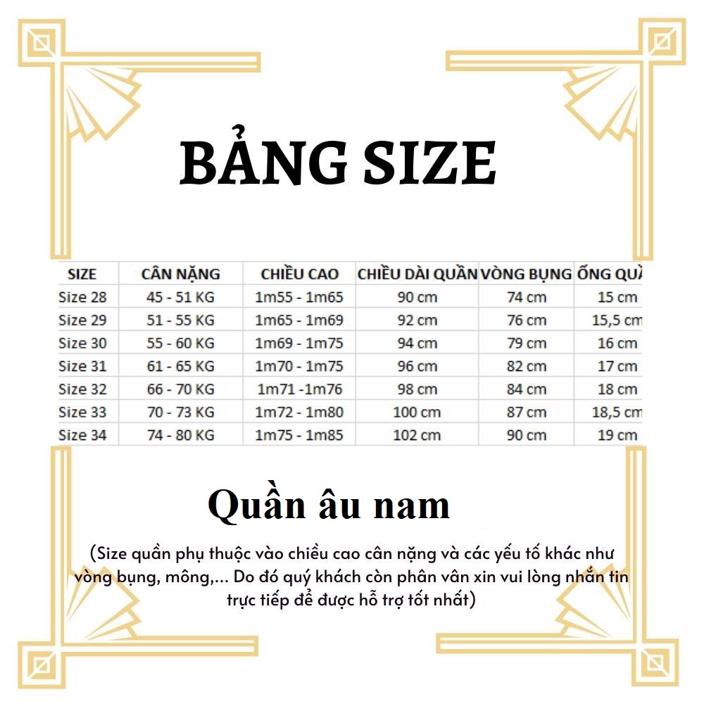 Quần tây âu nam dáng ôm trẻ trung năng động, chất tuyết mưa dày dặn không bai xù, size từ 45-80 kg, quần baggy đen co dãn