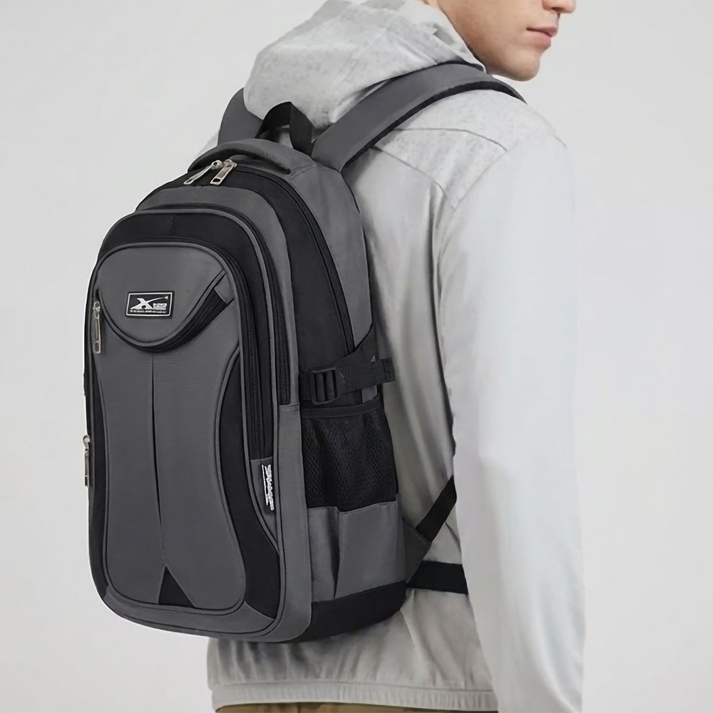 Balo nam đi học đi làm cao cấp Xbags Naituo xám – Balo đựng laptop 15.6 inch chống sốc chống nước hiện đại XB2004