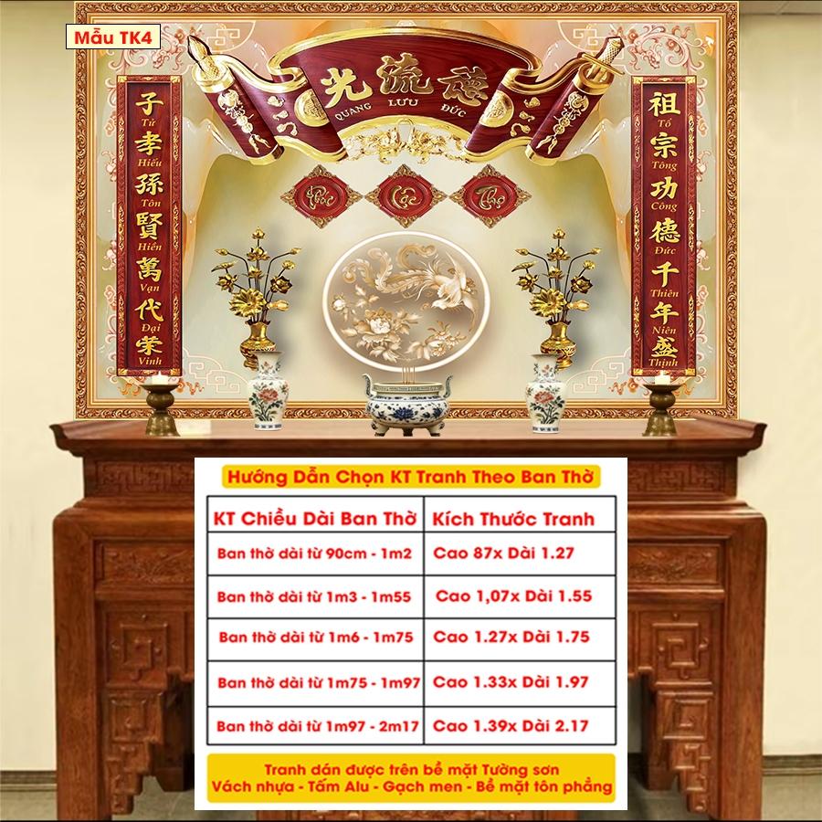 Tranh Lụa Dán Tường Phòng Thờ Cao Cấp – In Sắc Nét – Tặng Keo Dán, Giá Tận Xưởng - Mẫu TK3