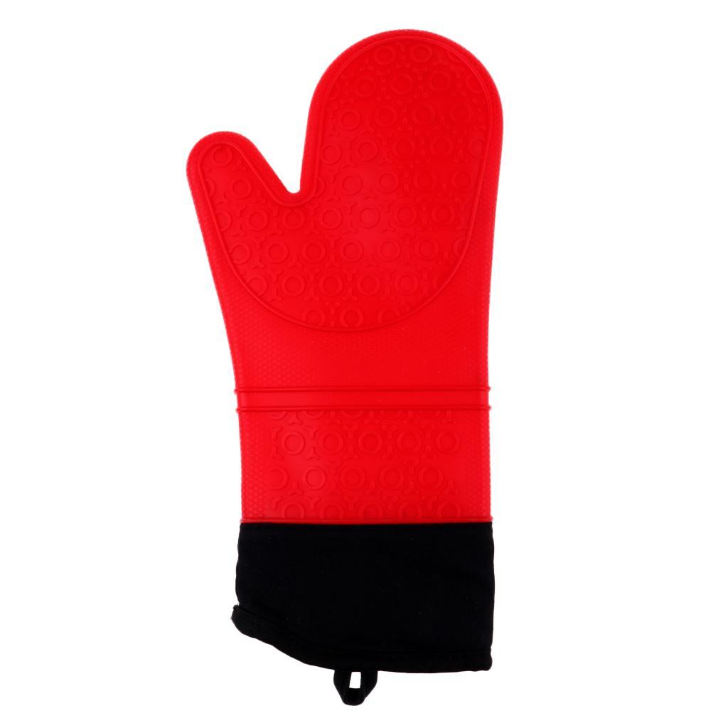 2pcs Heat Resistant Silicone Oven Gloves Baking Cooking BBQ Grilling
