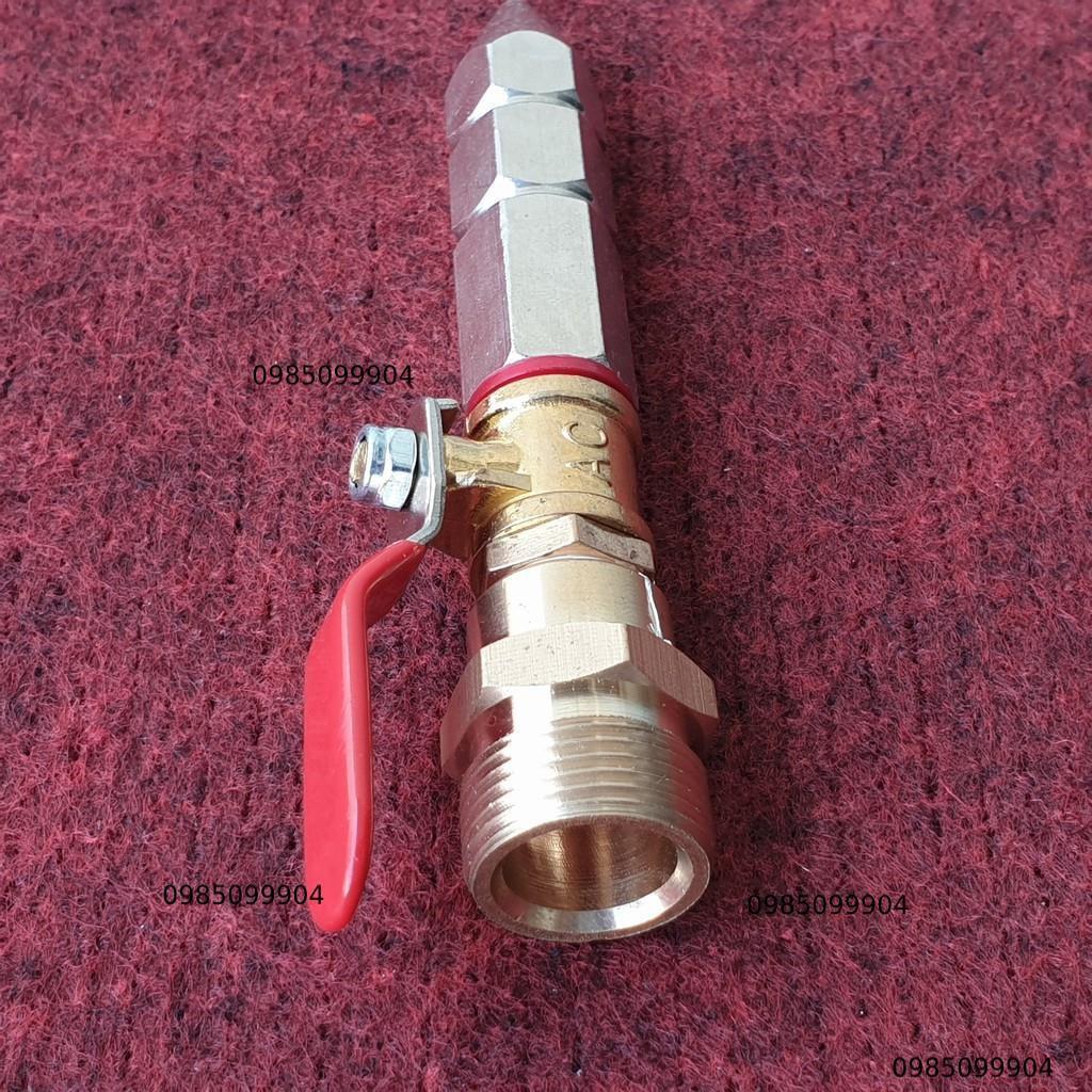Béc xịt rửa vệ sinh bảo dưỡng máy lạnh INOX 2 Tầng Thẳng - Không chỉnh tia - phụ kiện máy xịt rửa xe cao áp