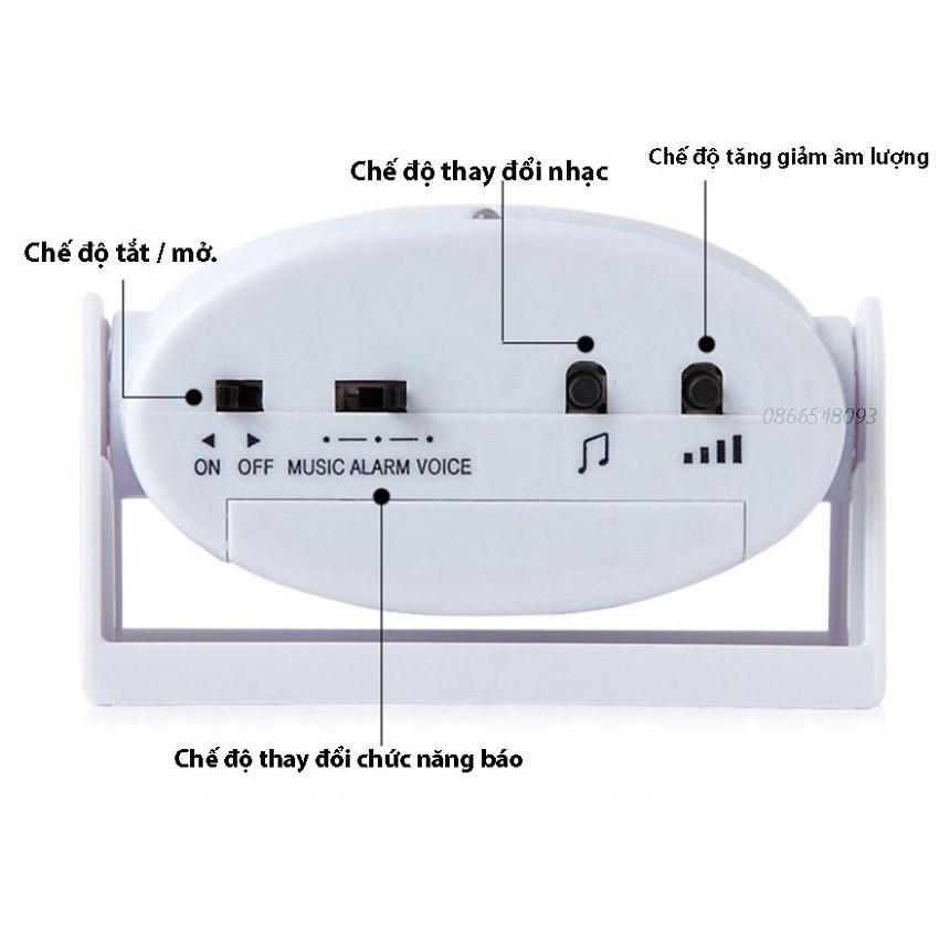 Chuông báo khách kèm nhắc khách đeo khẩu trang sát khuẩn tay bản đặc biệt có nguồn loại tốt