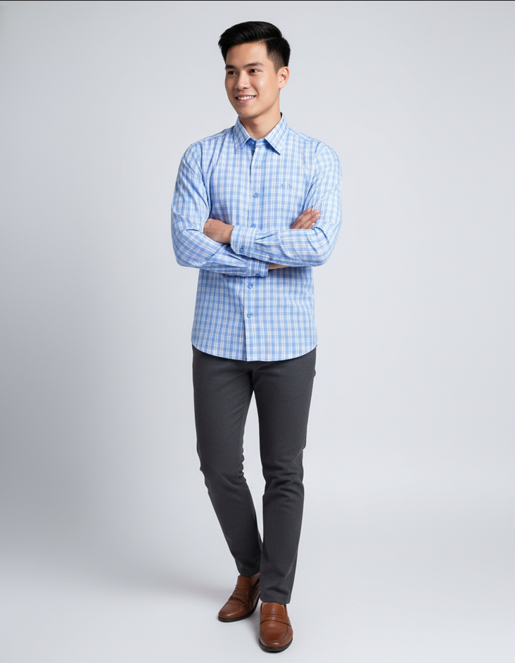 Áo sơ mi nam Khatoco sale 374k ( giá tem 468k)