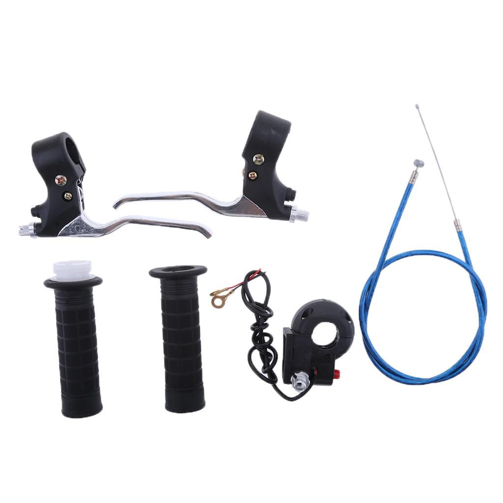 47cc 49cc 7/8" Handle Grips Kill Switch Throttle Cable Brake Levers Set