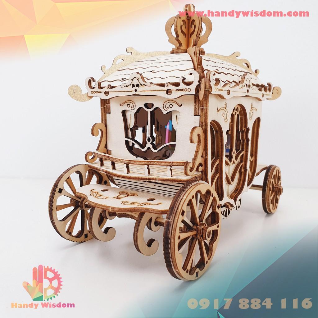 Mô hình lắp ghép gỗ Rolife - Xe ngựa kéo - Robotime Carriage TG506