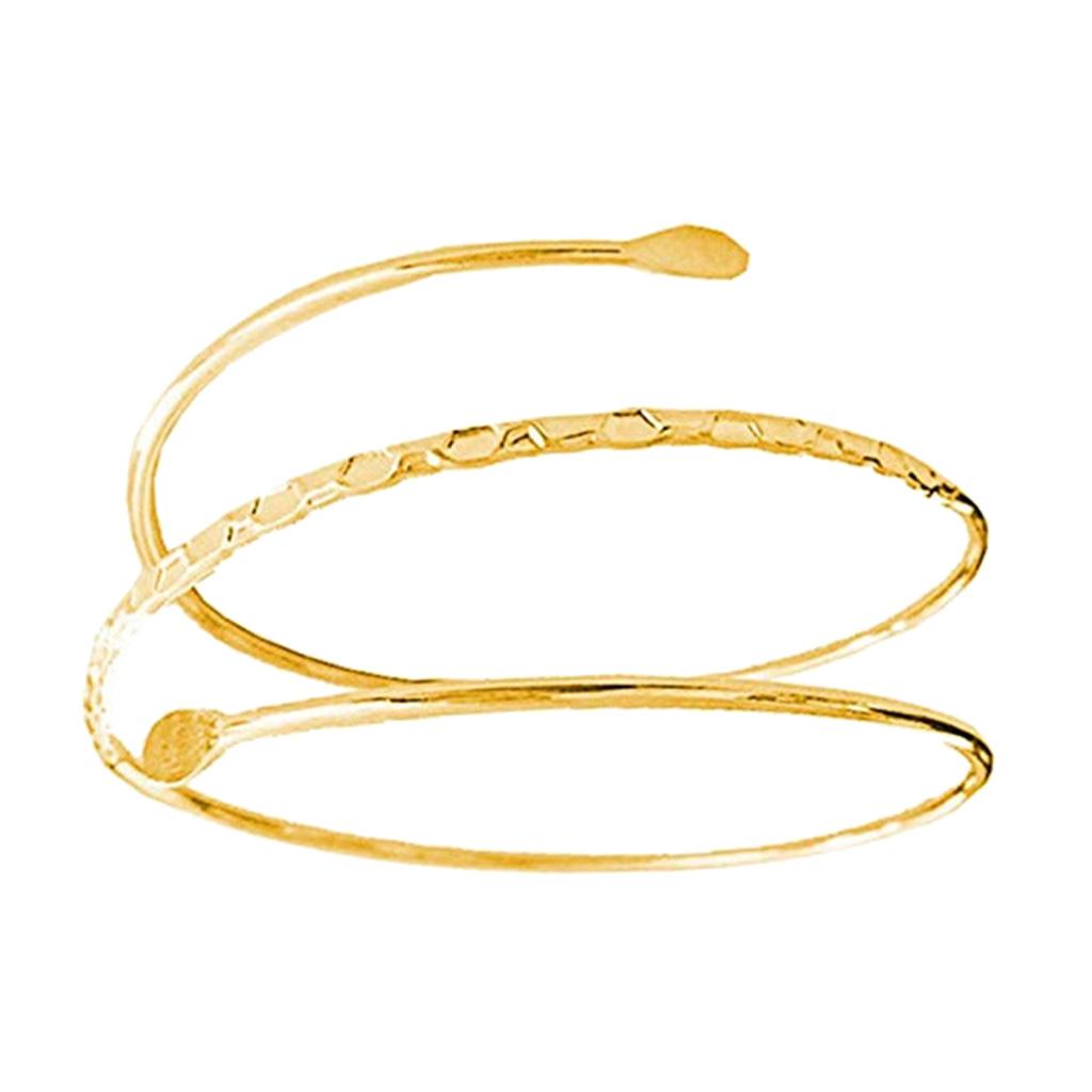 2Pcs Minimalist Metal Swirl Coil Upper Arm Cuff Womens Open Armband Bangle