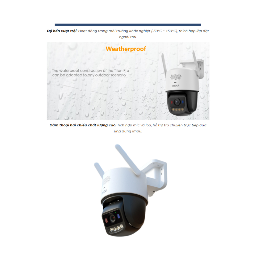 Camera Wifi IMOU Ngoài Trời Titan Pro IPC-U7LP-6V0NE 6M 3K+ Quay 360°, Full Color,Tích Hợp Nguồn và Poe - HÀNG CHÍNH HÃNG