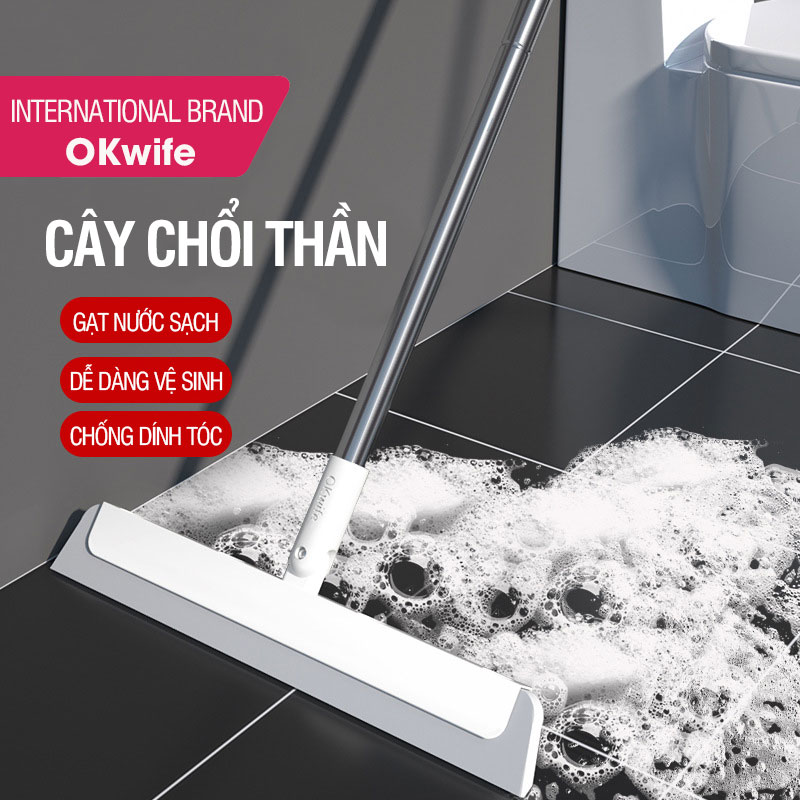 Chổi gạt nước sàn nhà OKwife EVA Wiper đầu cạo mút xốp mới, gạt nước không để lại vết, không dính tóc, dễ dàng vệ sinh