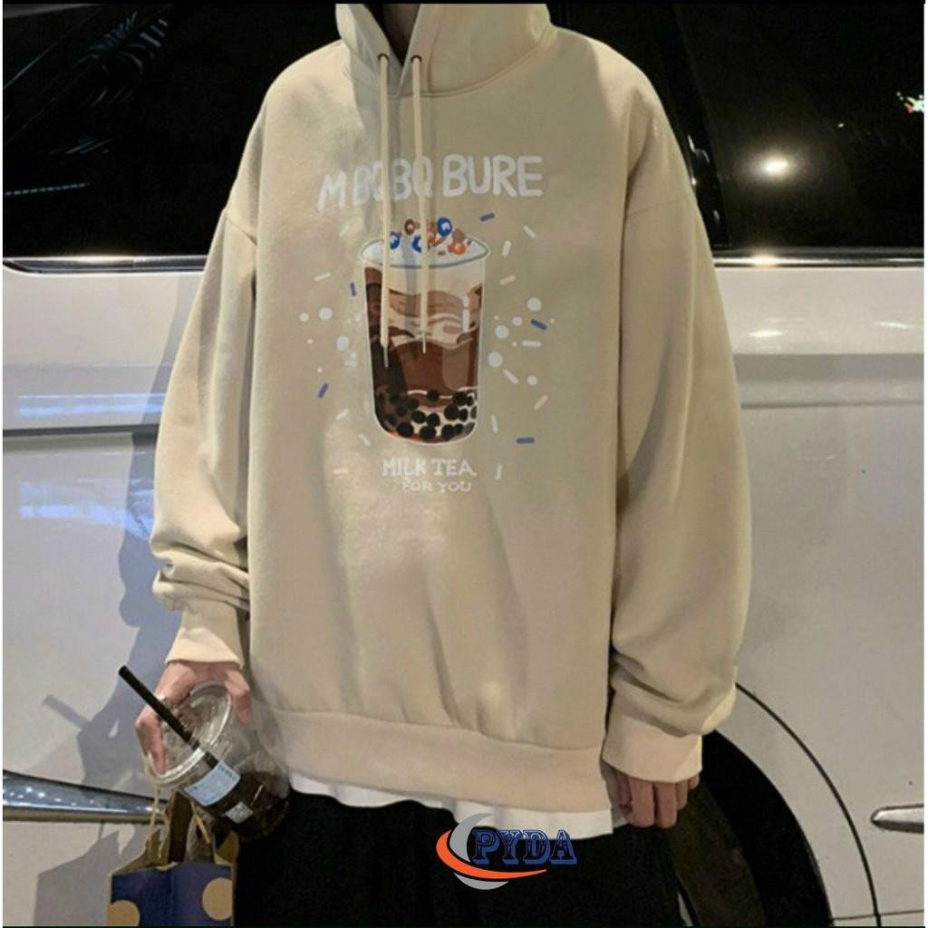 Áo Khoác Hoodie Nỉ Bông Milk Tea Form rộng Unisex Nam Nữ Couple đều mặc được