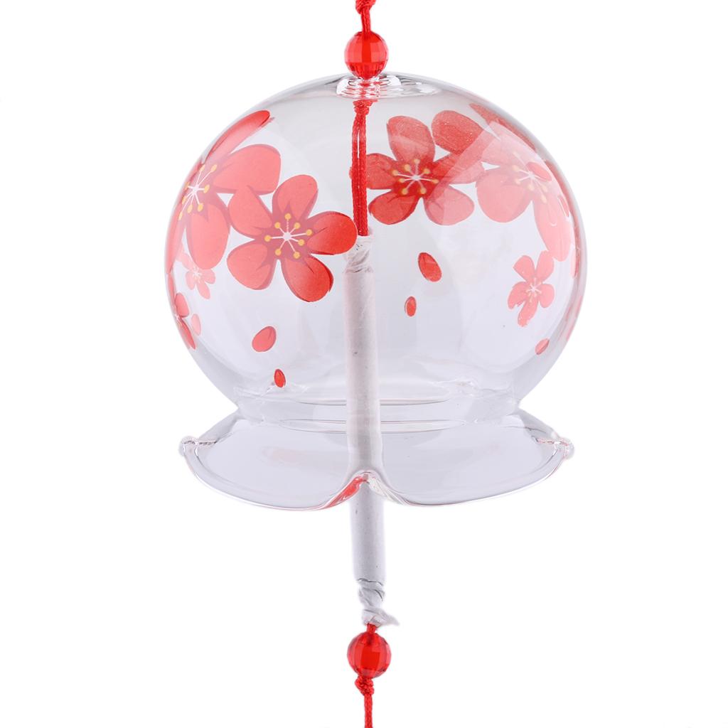 2X Glass Windchimes Japanese Style Hanging Blessing Bells Home