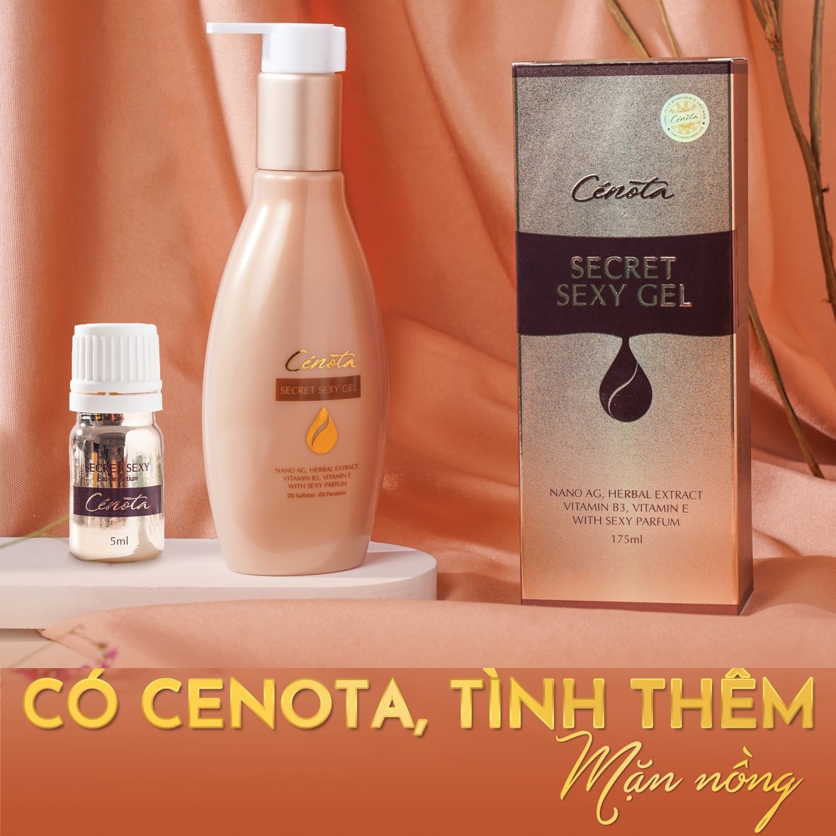 Combo Nước Hoa Vùng Kín Cenota Secret Sexy + Dung Dịch Vệ Sinh Phụ Nữ Làm Hồng &amp; Se Khít Vùng Kín Cenota Secret Sexy Gel