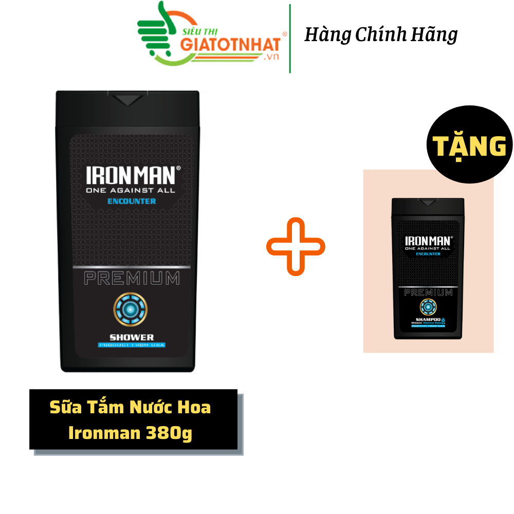 Sữa tắm hương nước hoa ironman encounter 380g dành cho da nhờn mụn,dưỡng sáng da và thơm lâu - Combo 2 chai