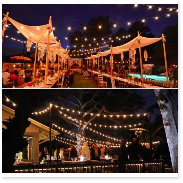 Đèn led trang trí lễ hội, quán coffee bi cầu 50 bóng năng lượng mặt trời