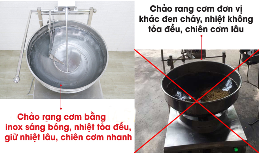 Máy rang, chiên cơm, thực phẩm công nghiệp tự động đường kính 60 cm - Rang 1 tốc độ