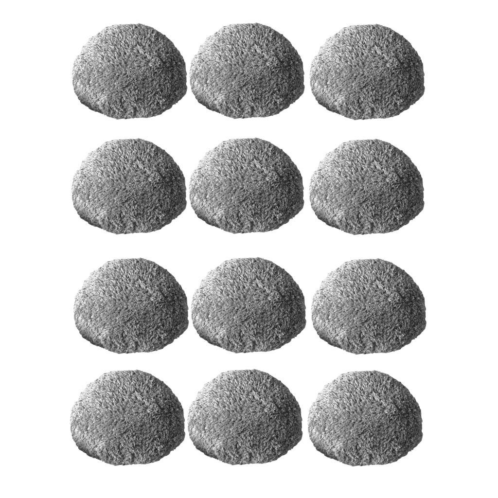 2x12Pieces Cleaning Cloth Pad for Window Vacuum Cleaner  Gray