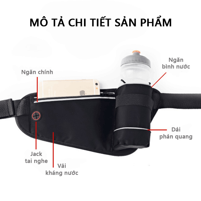 Túi đeo thời trang thể thao cho nam nữ Rhino B405 dùng khi chạy bộ, đạp xe, leo núi, vải không thấm nước